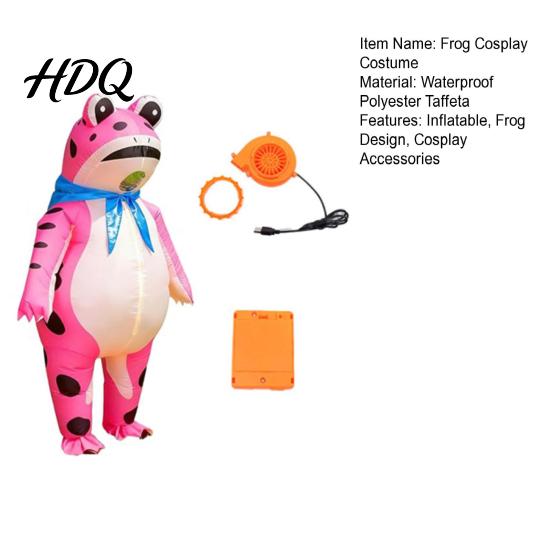 Costume Gonfiabile Rana Gonfiaggio Rapido per Adulti Tuta Gonfiabile con Soffiatore a Batteria Cartone Animato Verde Outfit Halloween Cosplay Festa