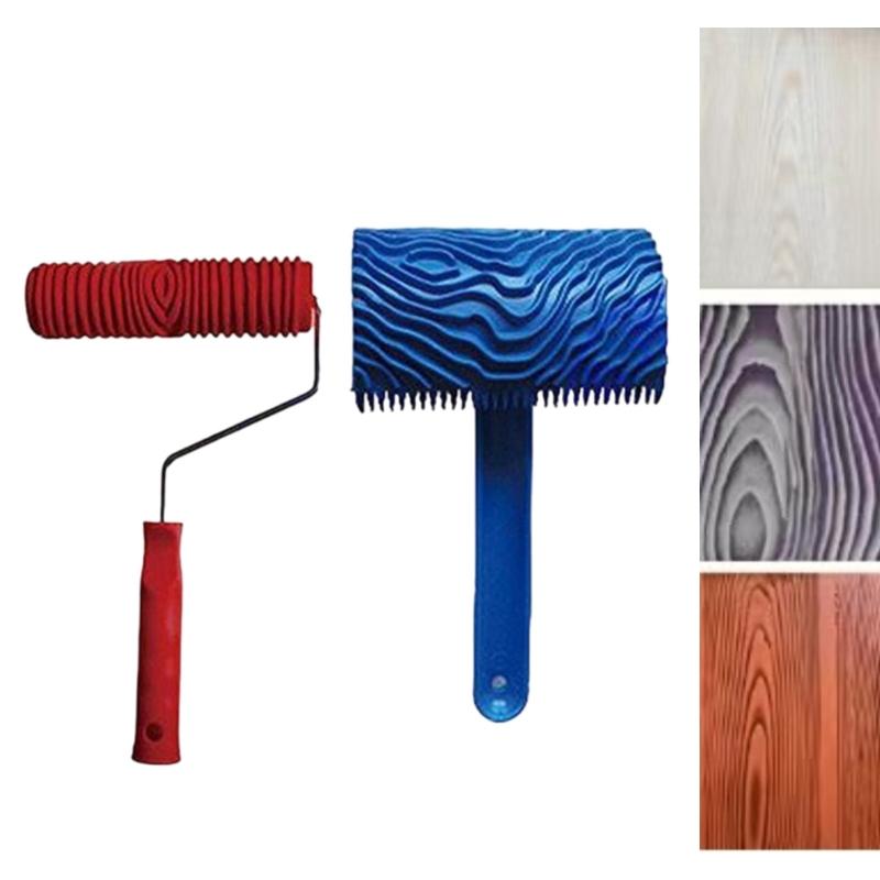 Gummiholz-Textur-Rolle mit realistischem Musterpräge-Malwerkzeug für einfache Wandkunst & Heimdekoration