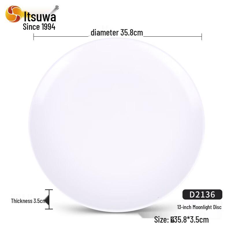 

WUHE White Melamine Round Dinner Plate (13-inch, Set of 2)