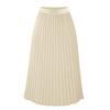 Damen Langer Metallisch Silberner Maxi Plisseerock Midirock Hohe Taille Elastizität Lässiger Partyrock