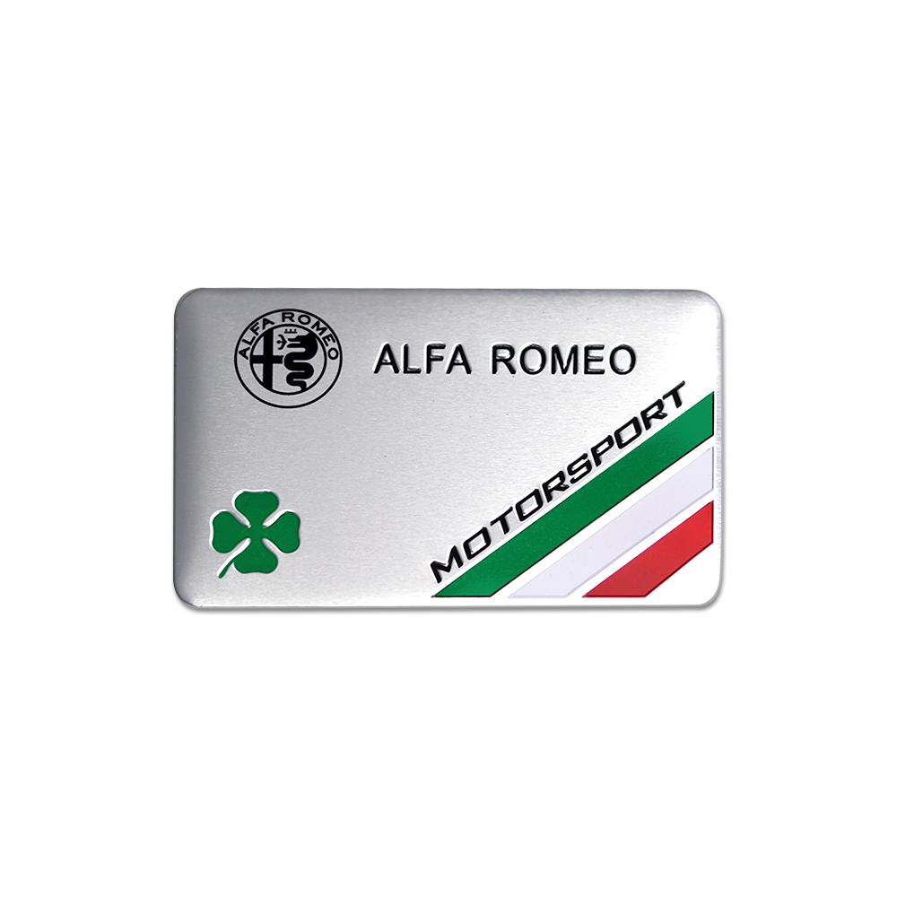 

Car Aluminum Badge Body Decor Sticker For Alfa Romeo Italy Giulietta GT 156 159 147 Mito Brera Giulia F1 Stelvio Volante Clover 1PC