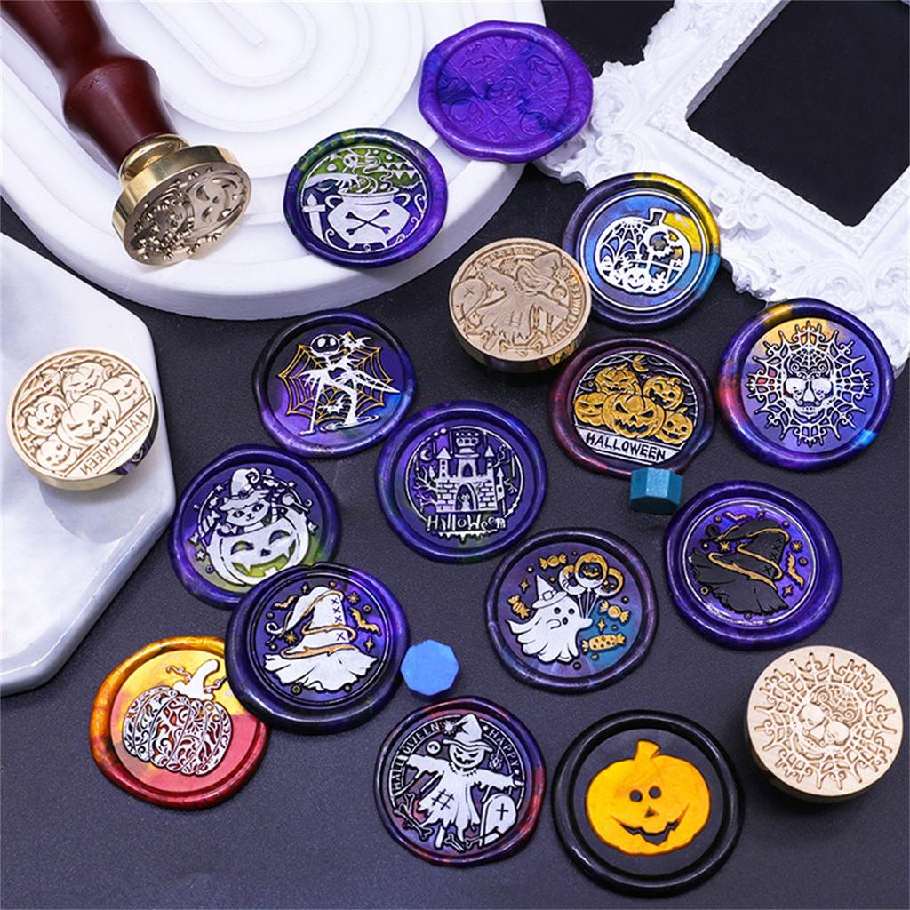 Wax Seal Stamp Head Halloween Sealing Wax Stamp 25mm Brass-Fire Paint Seal Head for Card Wedding Party Invitation-Decor