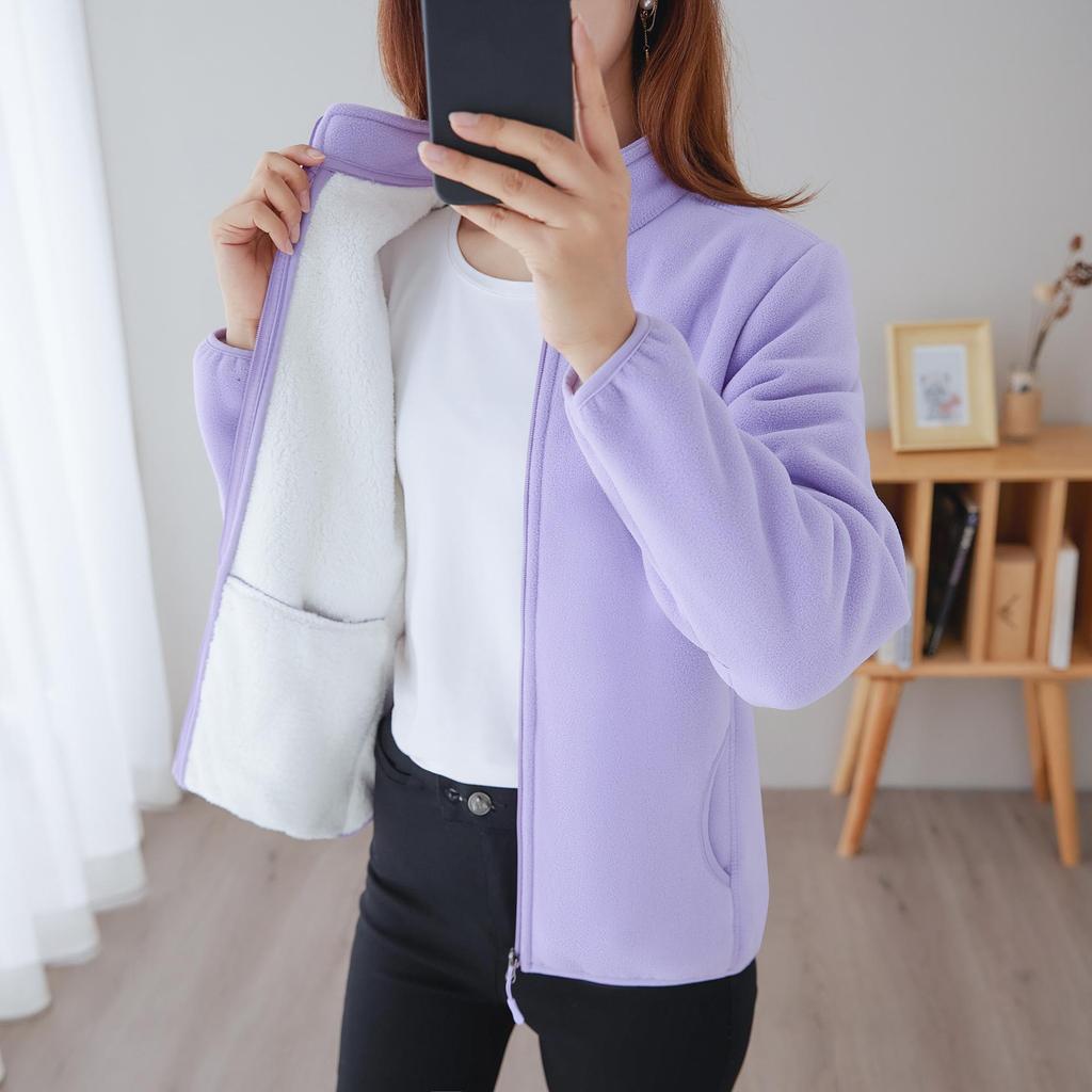 Women's Thickened Double-Sided Fleece Jacket for Autumn and Winter