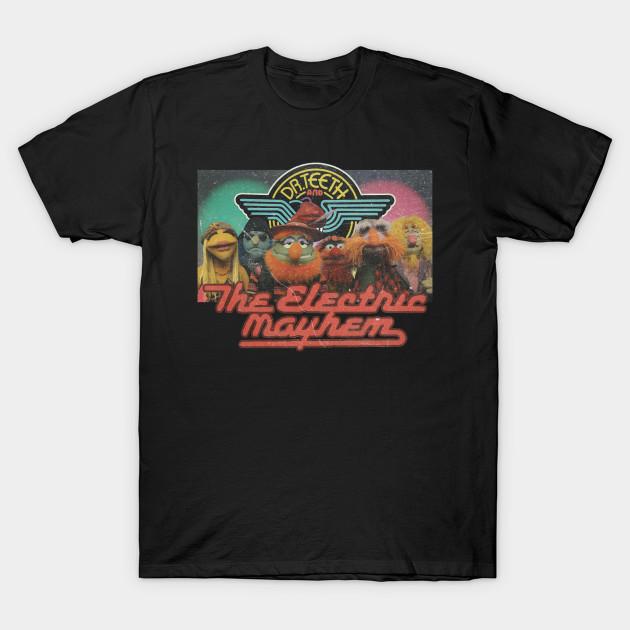 Men Black Print T-shirt Dr Teeth And The Electric Mayhem No-Cut Transfer Paper Print Cotton Tshirt 3XL чёрный