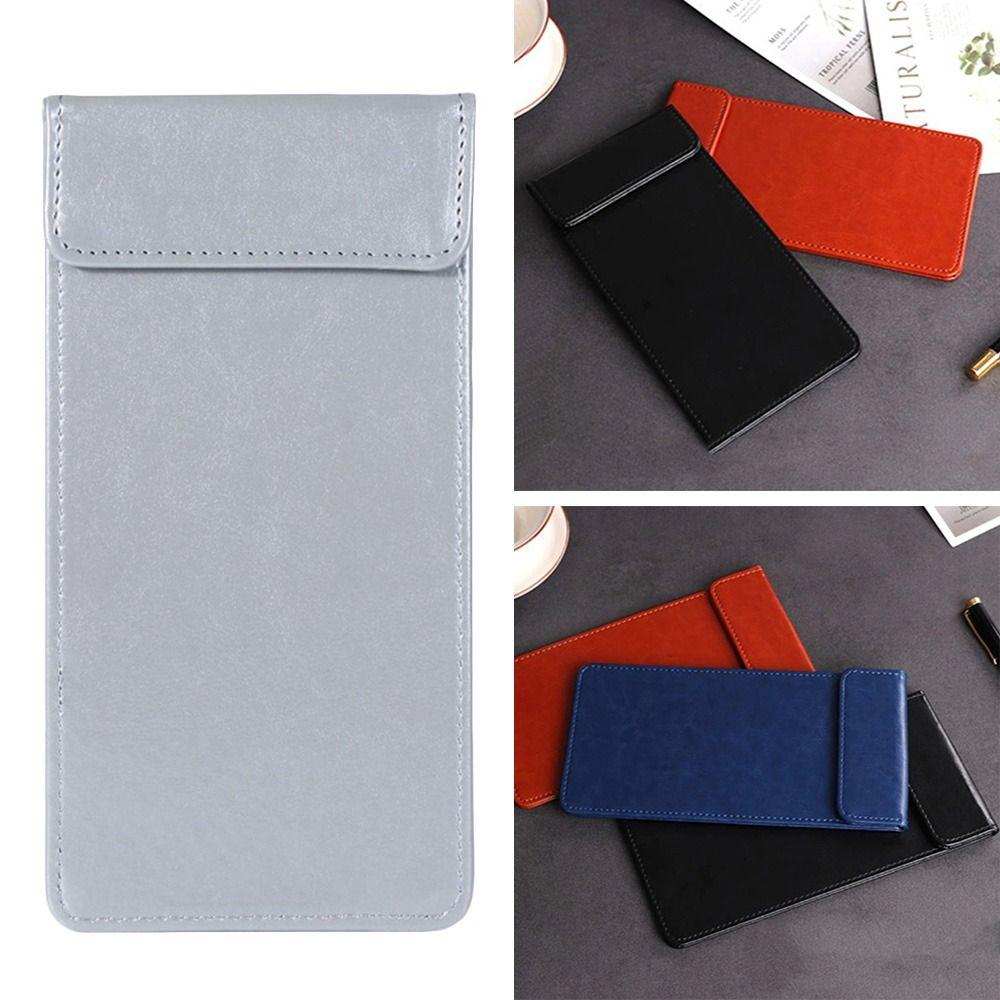 Magnetic Snap Bill Book PU Leather Cash Book Fashion Credit Card Signature Folder  Office School