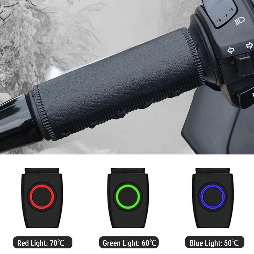 USB Heated Motorcycle Grips Cover Fast Heating Handlebar Universal ATV Hand Warmers 3 Heat Settings IP67 Water Proof