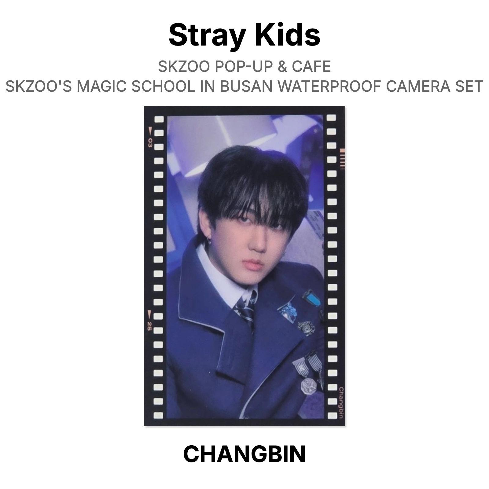 Stray Kids SKZOO POP-UP & CAFE SKZOO S MAGIC SCHOOL IN BUSAN WATERPROOF CAMERA SET Official Photocard CHANGBIN