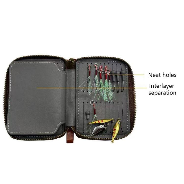 Porta esche rotanti Portaesche per trota Organizzatore in pelle PU Borsa per esche artificiali crankbait Borsa per attrezzatura da pesca Raccoglitore per attrezzatura da pesca