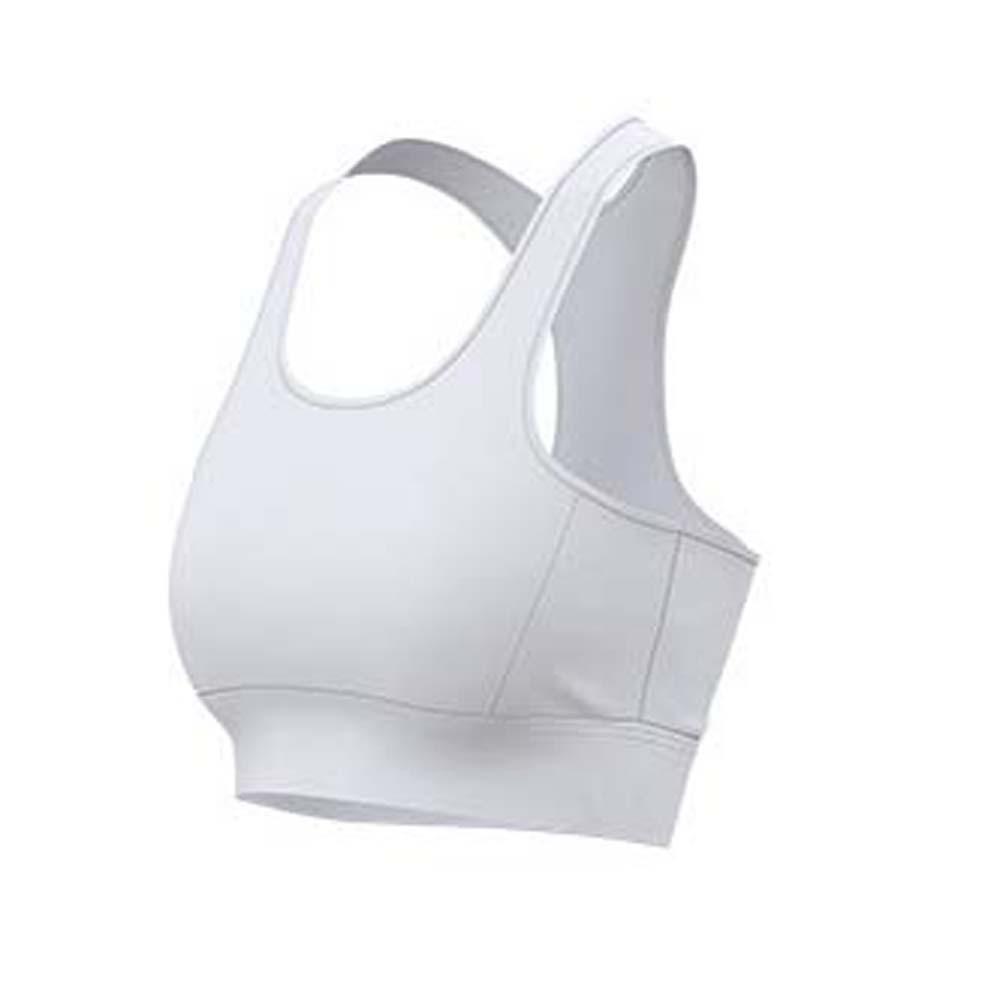 

Однотонный фитнес-топ с перекрестной спинкой, дизайн с защитой от тряски, нижнее белье для йоги, для бега M белый