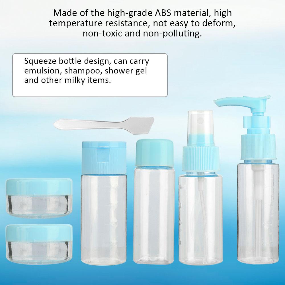 7pcsCelsiusSet Portable Reusable Empty Makeup Spray Bottle Lotion Cream Container Kit (Pink)