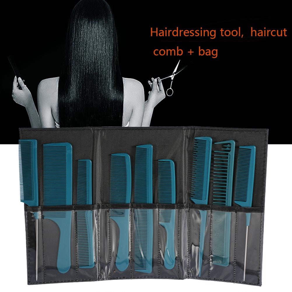 3Colors 9PCS Fashionable Hairdressing Comb With Bag Hair Styling Tool Kit