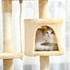 Cat Tree for Indoor Cats Pet Activity Centre Kitty Condo Climbing Scratching Post with Toys 4-tier 114cm Tall Beige