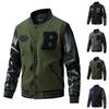 Baseball Coat Jacket Men's  And Winter New Casual Color Inserted Wool Coat