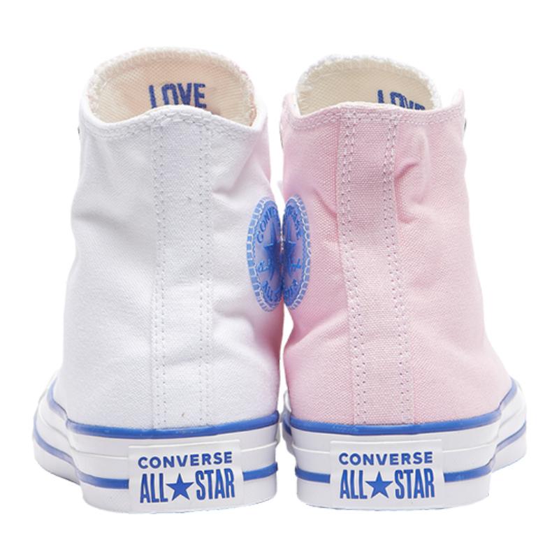 Converse Chuck Taylor All Star Comfortable and Versatile Non-Slip Abrasion Resistant High Top Espadrilles Women's Pink White