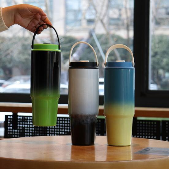 30 Oz Stainless Steel Tumbler with Handle Straw Lid Insulated Travel Mug Leakproof Water Cup for Home