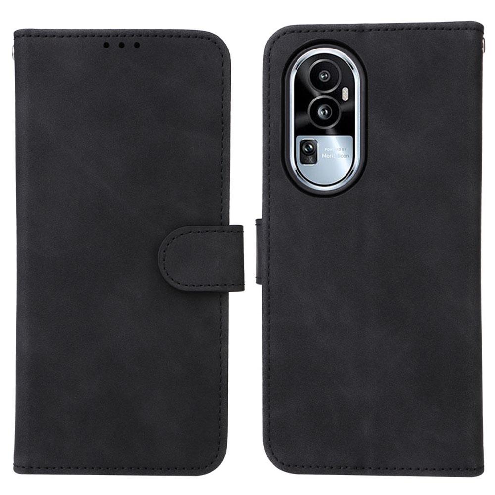 

Для Oppo Reno10 Pro 5G (Глобальный)/Reno10 5G (Глобальный) Чехол-подставка из ПУ кожи с приятным на ощупь покрытием, противоударный чехол для телефона Black