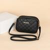 New diamond satchel women's shoulder bag large capacity double zipper design embroidery camera bag ladies bag