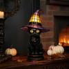 Atmosphärische Beleuchtung für Schlafzimmer Schwarze Katze Hexenhut Tischlampe, mit verträumtem lila Licht, dunkle Ästhetik Gothic Ornament Retro Halloween Ornament,