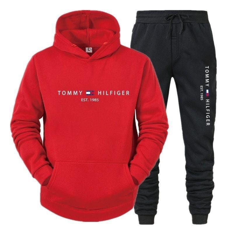 Unisex Spring/Autumn Hooded Fleece Set - Loose Fit, Casual Print Sweatshirt