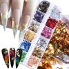 Aluminum Foil Nail Glitter Foils Holographic Ultra-Thin Nail Sequins Sparkly 3D Nail Charms Decorations for Women Girls
