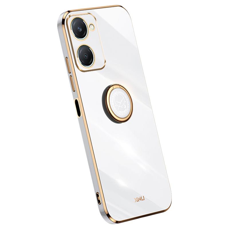 

XINLI For vivo Y18 4G Case Electroplating Kickstand TPU Protective Phone Cover C