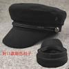 Sealed flat top hat retro casual student hat small head circumference men's hat big head circumference men's captain hat solid color hat women