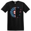 American Flag Flower Butterfly Graphic Print T Shirt Cute Summer Tee