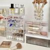 Clear Acrylic Jewelry Organizer Boxes Grids Dustproof Drawer Table Cosmetic Organizer Set Layers Makeup Powder Storage Rack Gift