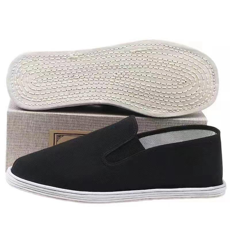 Old Beijing cloth shoes handmade pure cloth sole cloth shoes thickened soft sole lasagna home shoes casual shoes one pedal men's shoes