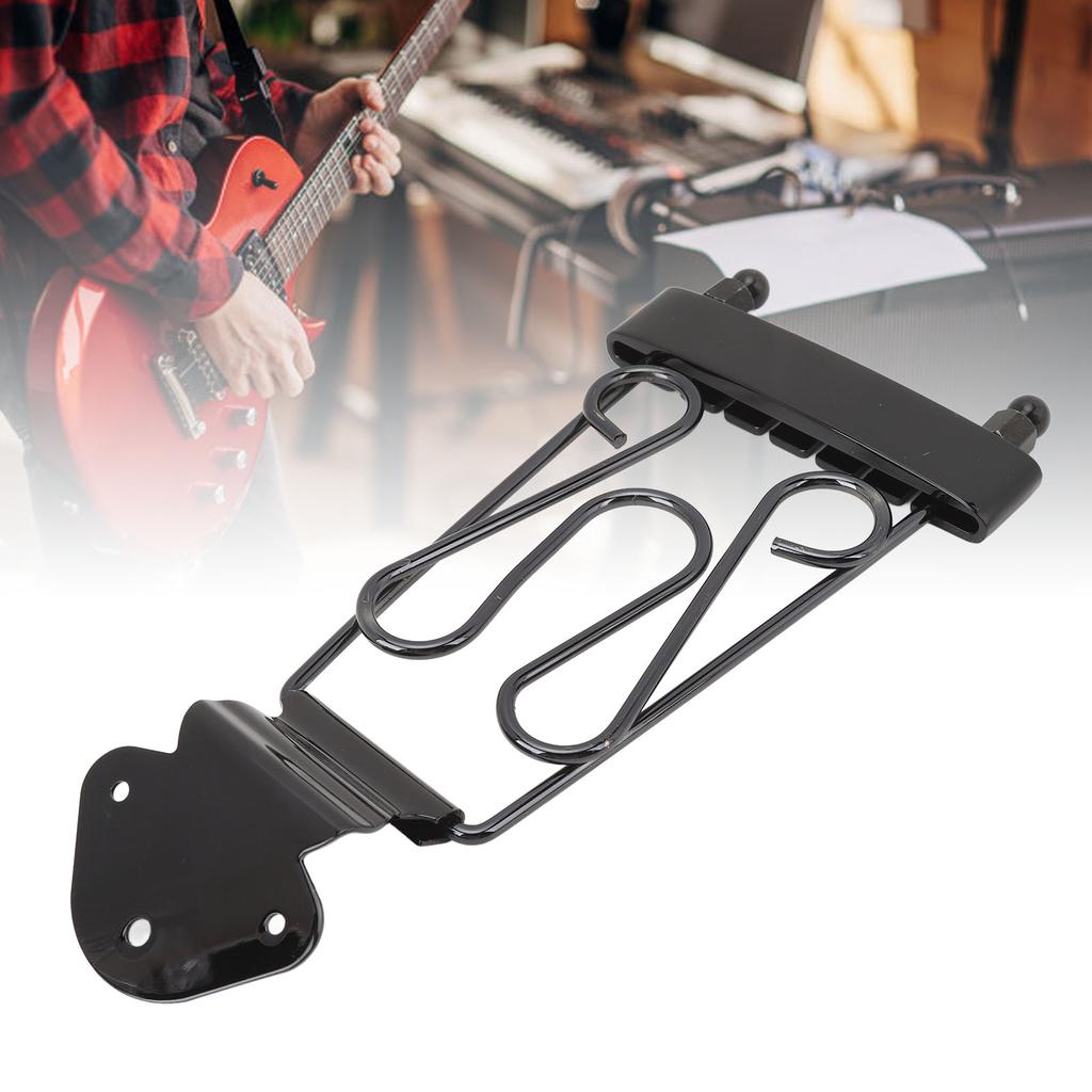 6 String Trapeze Tailpiece with Screws Height Adjustment Open Frame Bridge Tailpiece for Archtop Jazz Guitar Bass