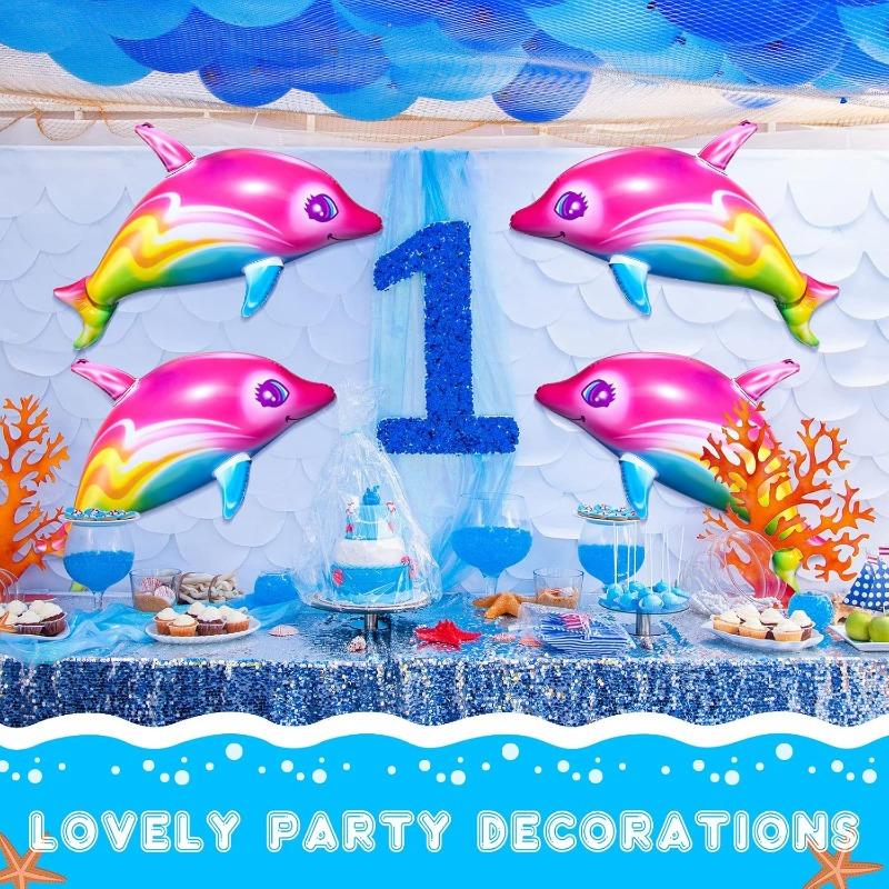 Inflatable Dolphin Rainbow Inflatable Toy Inflate Pool Beach Birthday Party Decoration Float Water Sports Inflatable Toy