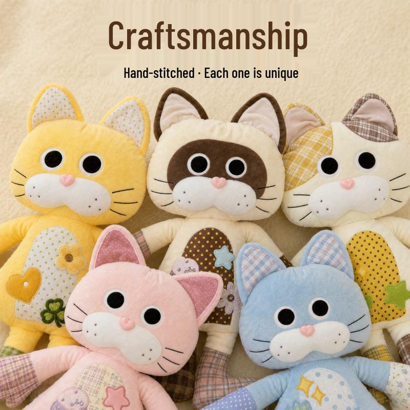 Cute Kitten Plush Pillow - Soothing Hug Doll & Sleeping Companion