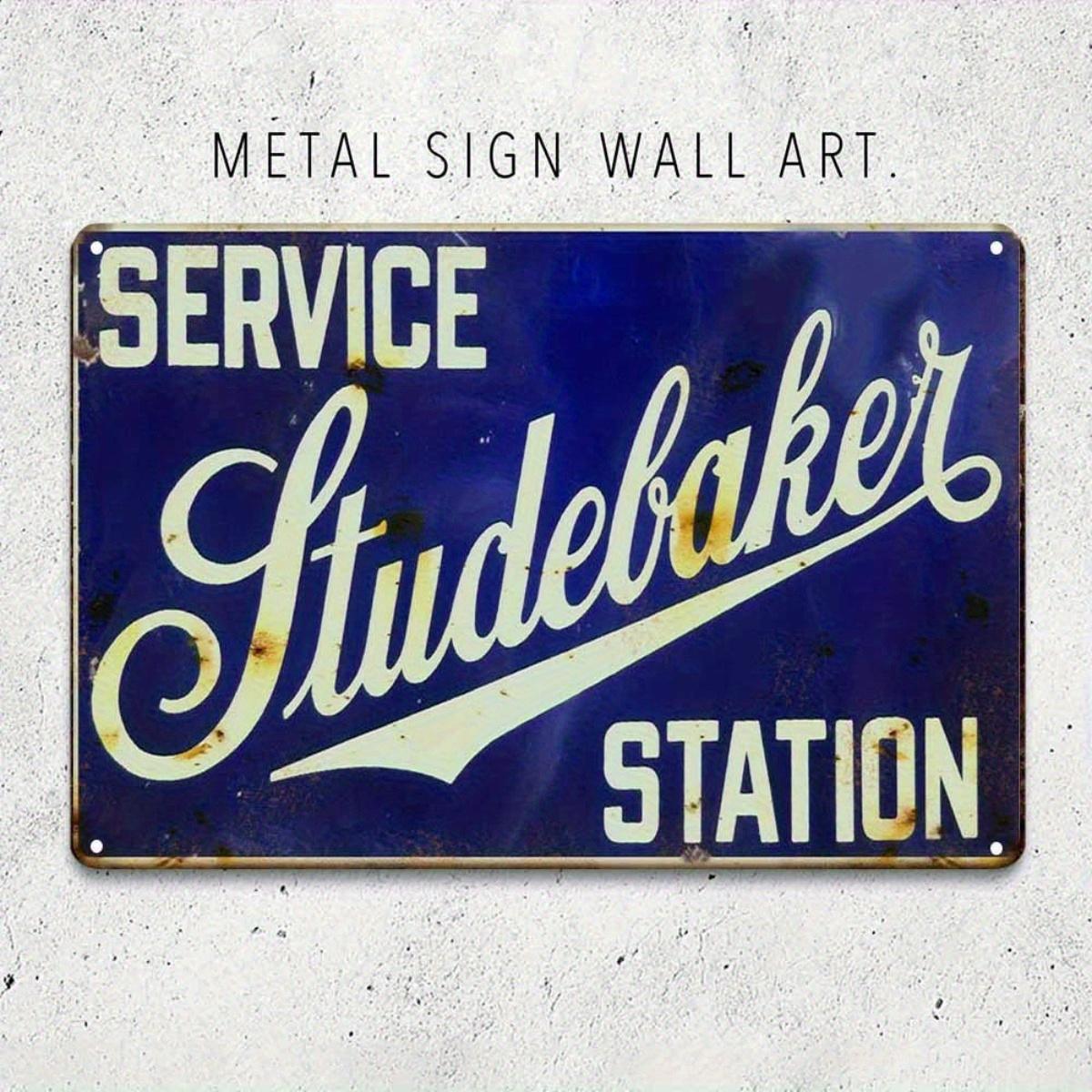 Vintage Service Studebaker Station Metal Tin Sign 20x30cm(7.8x11.8inch)