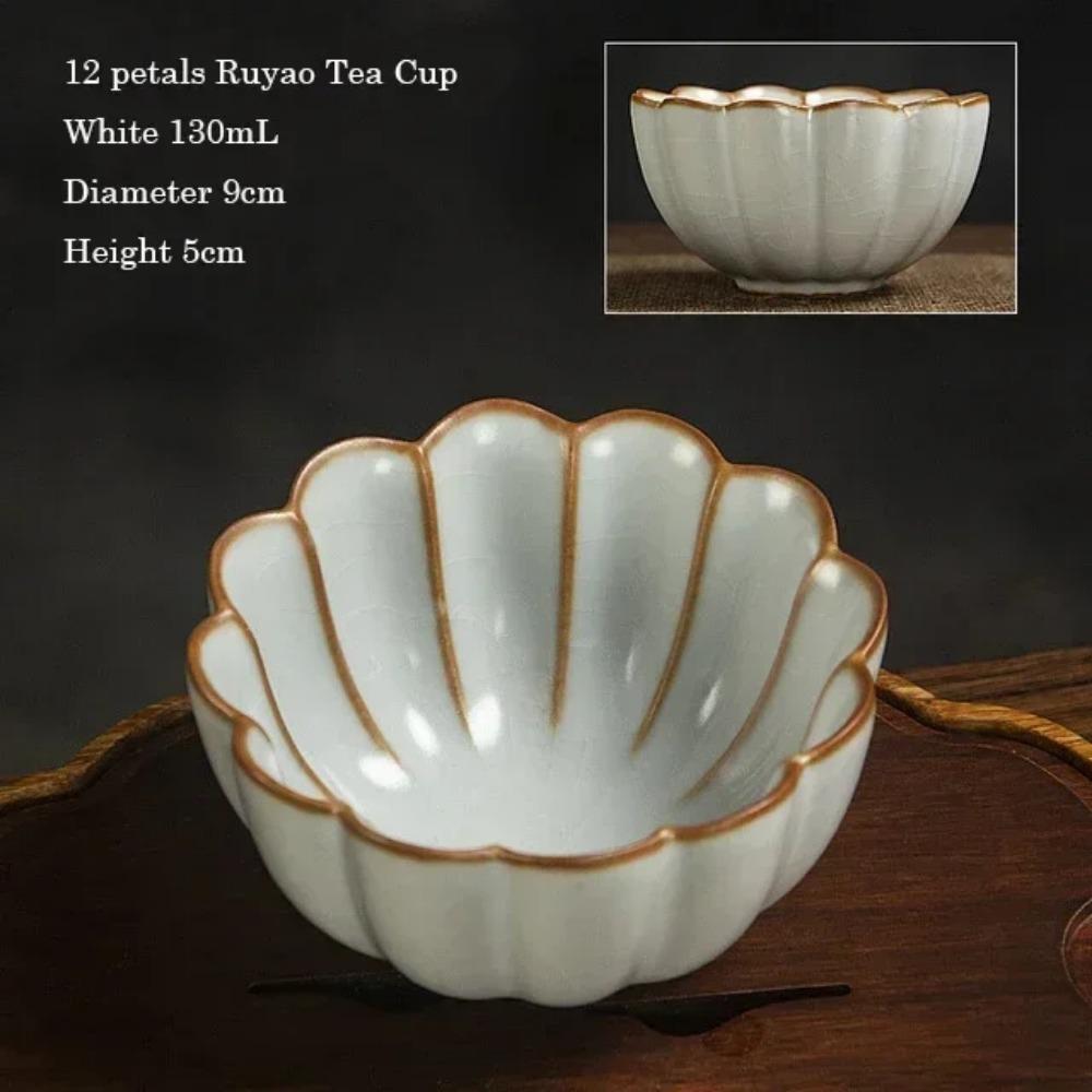 Ru Kiln Kung Fu Tea Cup, Master Cup, Single Cup, Gracked Glaze Cups, Ru-Porcelain Tea Bowl, Ceramic Large 100ml