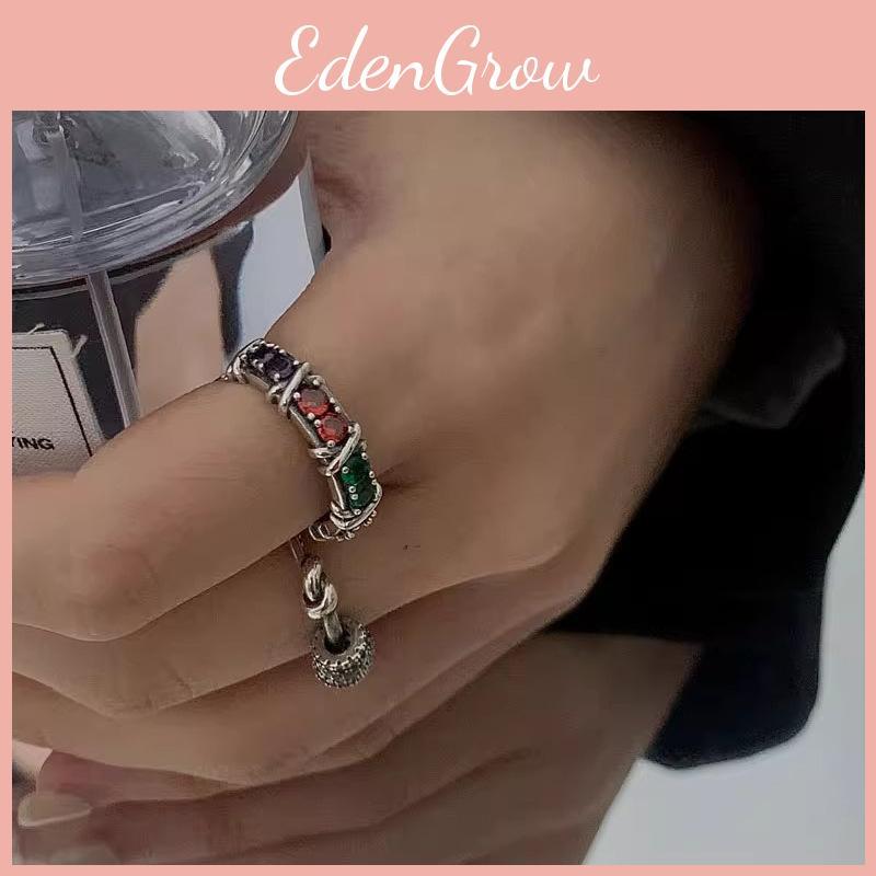 Vintage Style Unique Adjustable Rainbow Zircon Ring For Women Fashion Jewelry