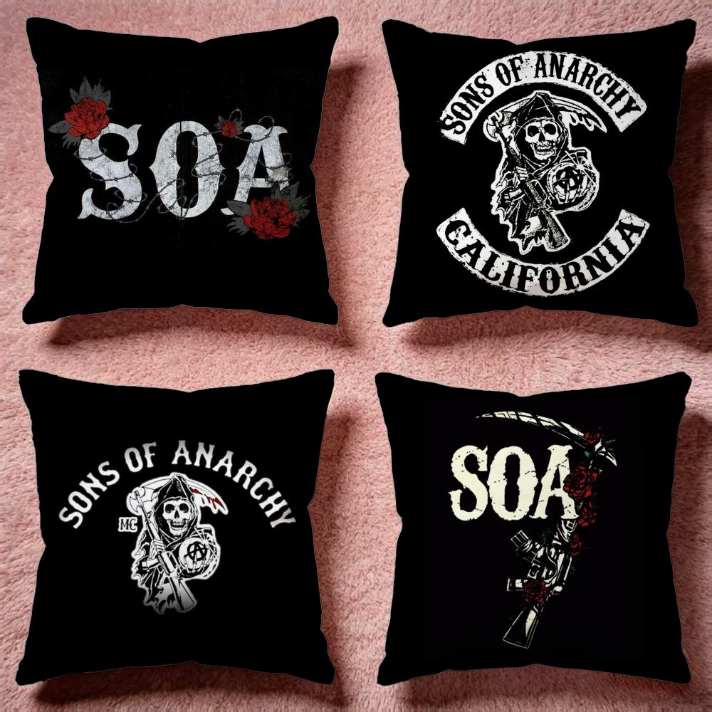 Fashion SSons of Anarchying Cushion Cover Premium SkinFriendly Pillow Case MultiPurpose for Home Office Travel