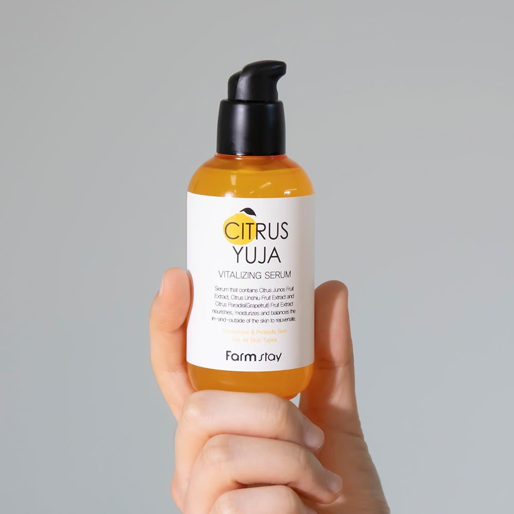 Farmstay Citrus Yuja Vitalizing Serum Brightening Hydrating 100ml