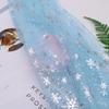 Polyester Fabric Snowflake Pattern Printed Fabric Tulle Fabric 1meter/Lot For Birthday Party Wedding Decor Craft Projects