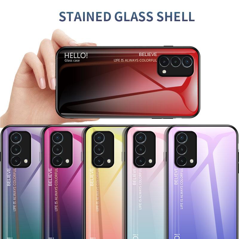 For OnePlus Nord CE N10 N100 N200 5 5T 6 6T 7 7T 8 8T 9 10 Pro Case Gradient Aurora Tempered Glass Soft Frame Back Cover Phone Case