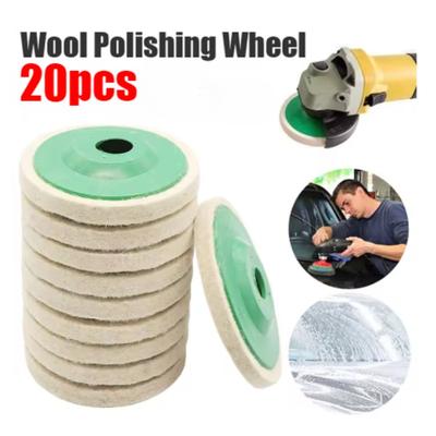 20pcs Wool Polishing Wheel Buffing Pads Angle Grinder Wheel Felt Polishing Disc For Metal Marble Glass Ceramics