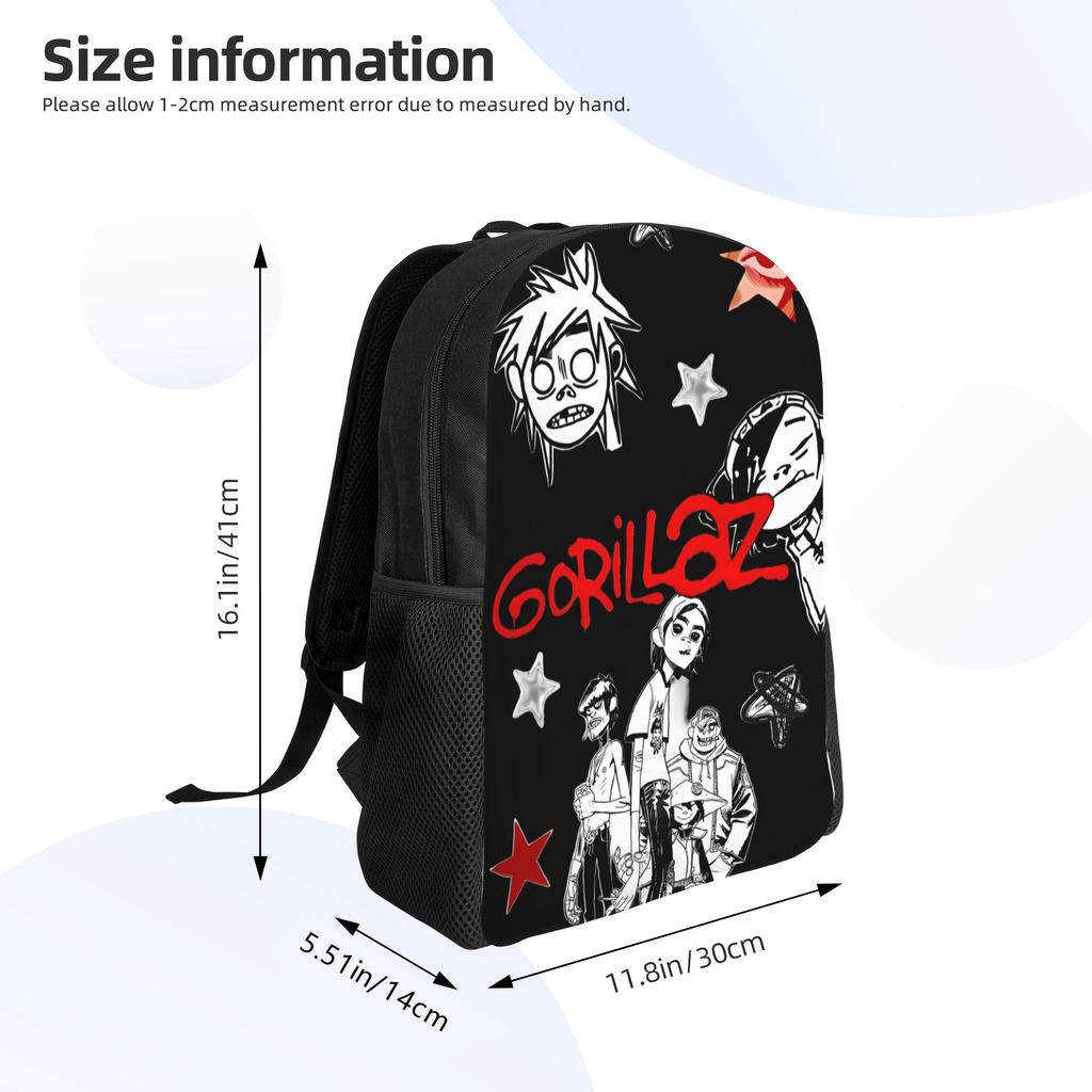 Punk Rock Music Gorillazs Backpack for Men Women Teenage High School Business Daypack Laptop Canvas Bags Gift