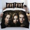 The Vampire Diaries Bettwäsche-Set 3D-Druck Bettbezug Bettwäsche-Set Steppdeckenbezug mit Kissenbezug King Queen Size Kindergeschenk