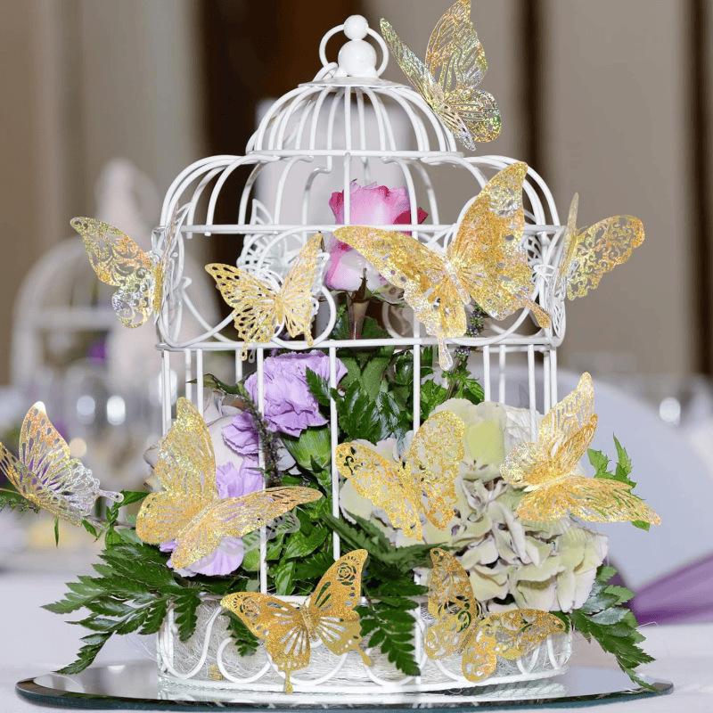 Elegant 3D Butterfly Wall Decor, Set of 48 In 4 Designs and Sizes; Ideal for Butterfly Birthday Parties and Room Embellishment