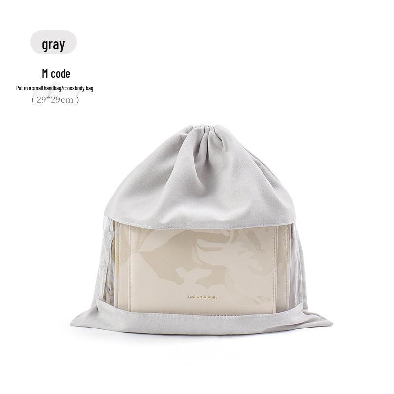 Luxury Transparent Moistureproof Drawstring Storage Bag with Breathable Dustproof Flocking