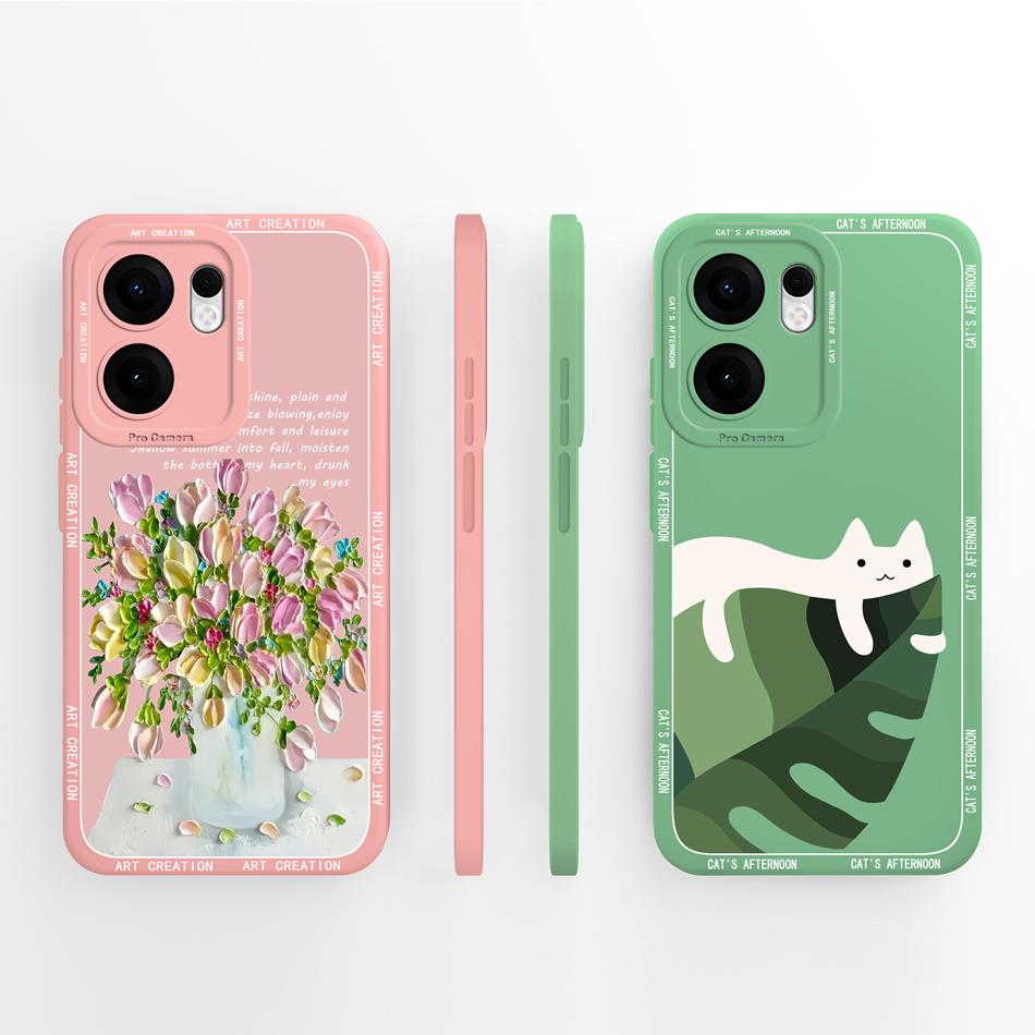 For Oppo Reno 13F Case Cute Panda Funda Soft Liquid Silicone High Quality Back Cover For Oppo Reno 13 F Reno13F 4G 5G Phone Case