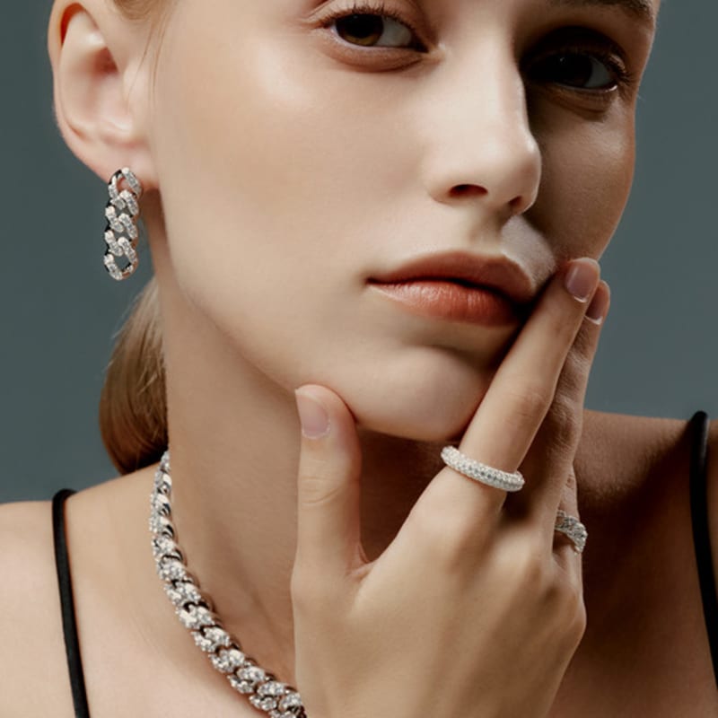 RAINDROP JEWELRY Raindrop Donut Pave Eternity Ring [S925]