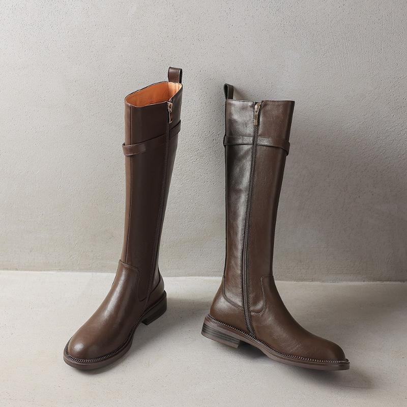 

Женские ботфорты до колена Модные с ремешком и пряжкой Ботфорты с длинным голенищем Качественные из мягкой кожи Ботфорты в стиле «слим-рыцарь» Женские ботинки Ботинки для женщин 35 коричневый