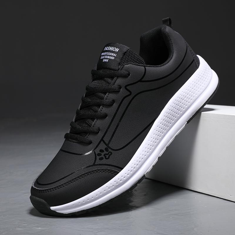 Fashion Men's Casual Sports Shoes Leather Waterproof Anti-slip Cushioning Basketball Outdoor Lightweight Breathable Men's Sports Shoes