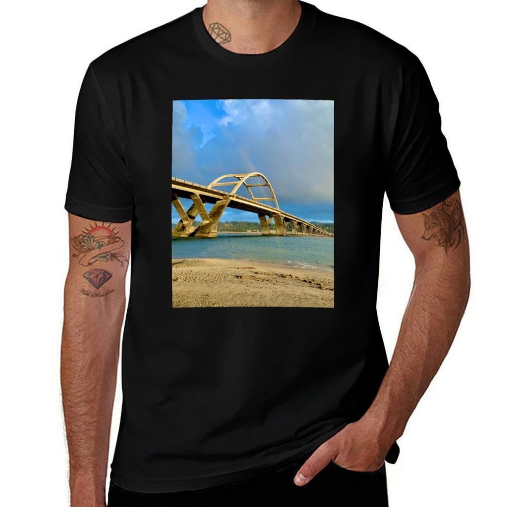 Alsea Bay Bridge Tshirt Casual Minimalist Short Sleeve Top