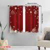 2pcs,2D Plane Printing Window Curtain Christmas Ornaments Snowflakes Festive Holiday Polyester Woven (without Rod) Festive